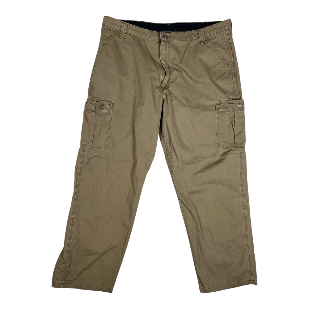 Wrangler Relaxed Fit Cargo Pants Mens 40x32 Khaki Tan Utility Casual